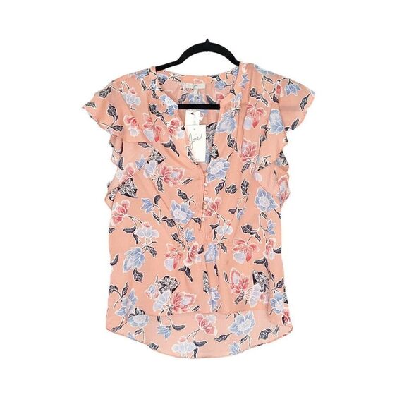 Joie Tops - Joie Women’s Crisbell Persimmons Floral Print Flutter Sleeve Blouse NWT Small